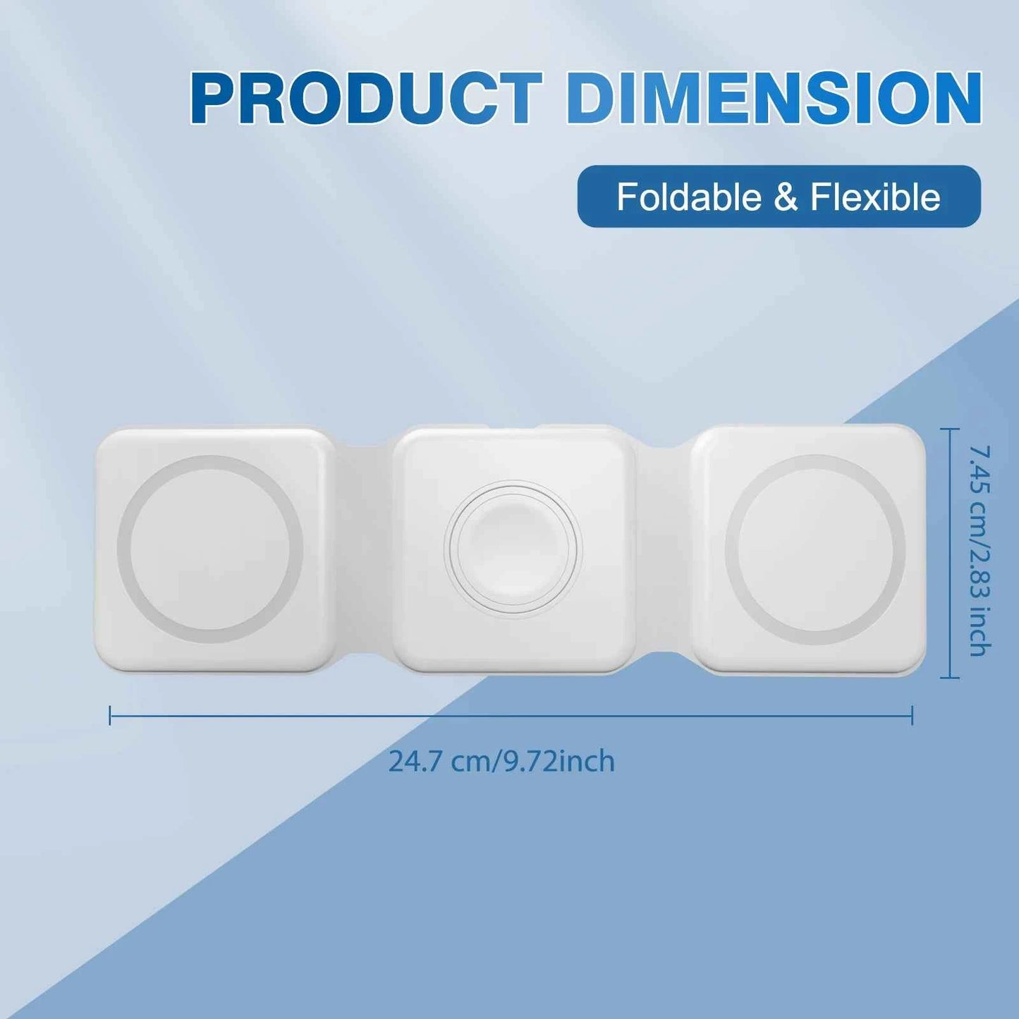 Magnetic Wireless Charger 3 In 1 Travel Charging Flexible Fast Charging Dock Station for Apple Devices for iPhone 16 15 14 13 12