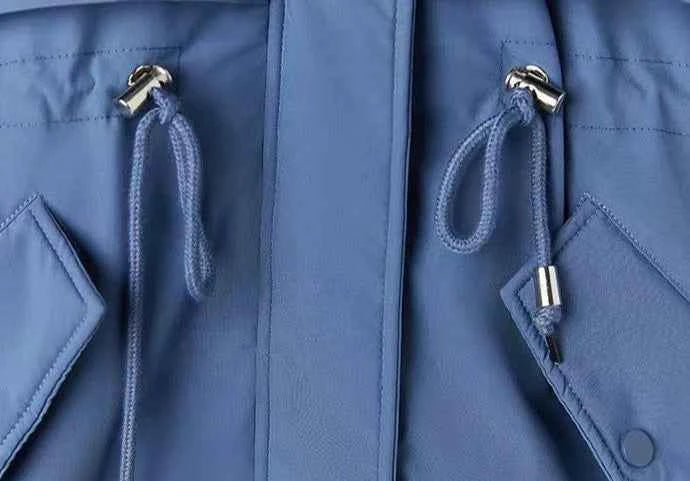 2025 Winter Women's Parka Cotton Padded Coat Korean Style Mid Length Waist Cinching Thickened for Cold Suitable for Short Girls