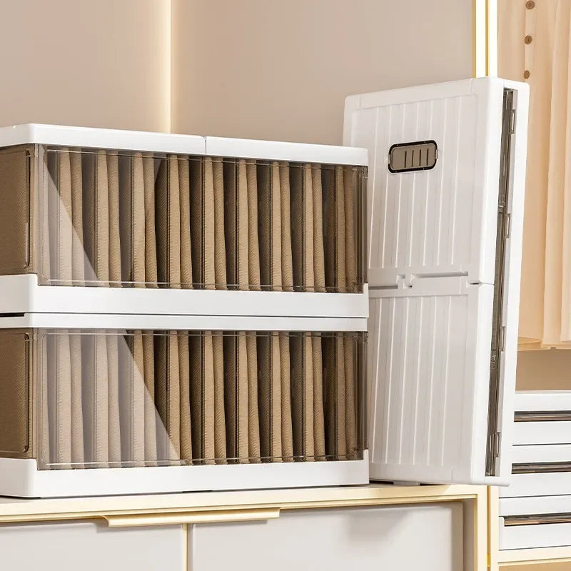 Large-capacity Clothes Organizer Household Closet Layered Pull-out Partition Organizer Box Foldable Dust Pants Organizer Box - AMULET RING STORE