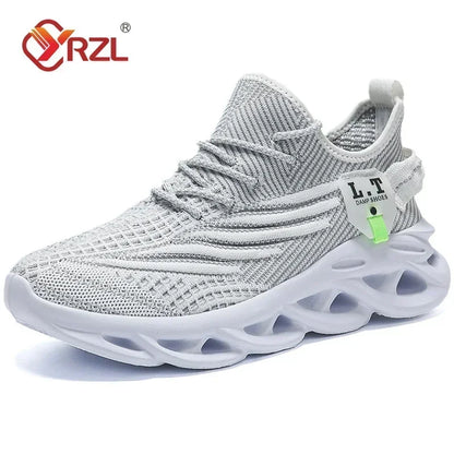 YRZL Men Sports Running Black Jogging Shoes Casual Sneakers Outdoor Breathable Mesh Women Light Shock-absorption Black Tennis - AMULET RING STORE