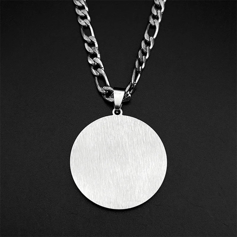 Allah Quran Arabic Letter Rhinestones Necklaces Women Men Stainless Steel Gold Color Islam Muslim Necklace Men Chains Jewelry