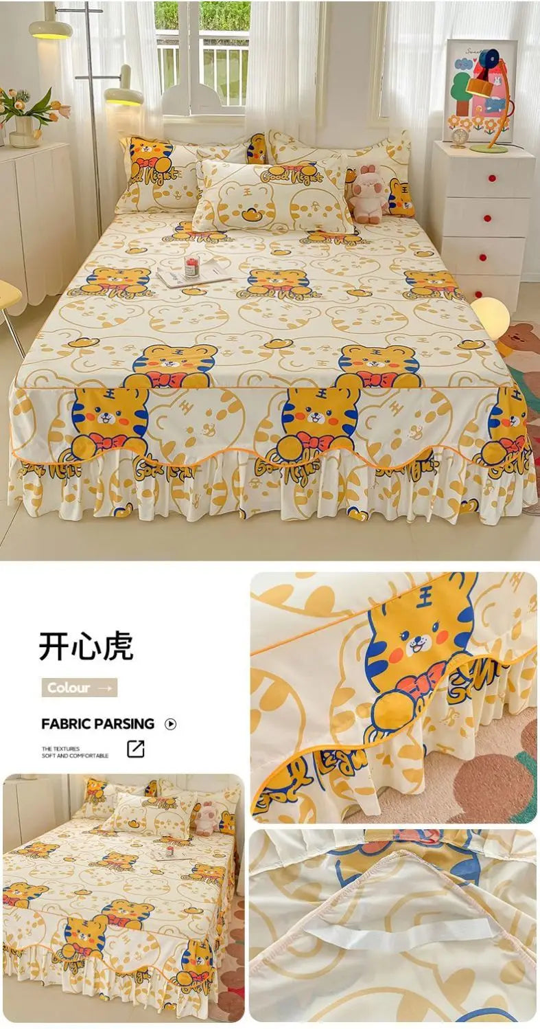 Sheet Set Household with Pillowcase Fashion Modern Water-proof Universal Skin-friendly Single Double Home Textile Bedding Luxury