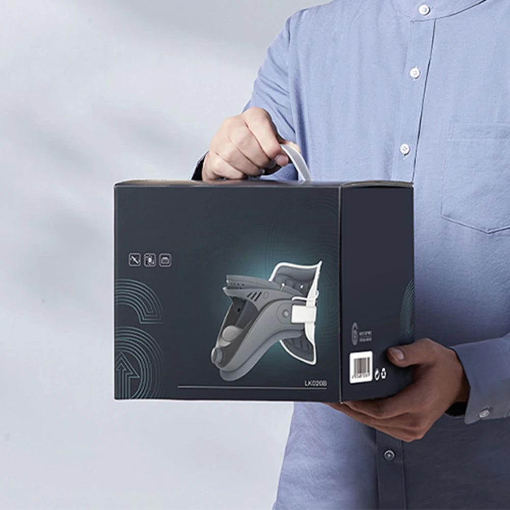 Cervical Traction Device & Neck Brace Set Neck Stretcher Adjustable Neck and Shoulder Relaxer Comfortable for Home Travel Office - AMULET RING STORE