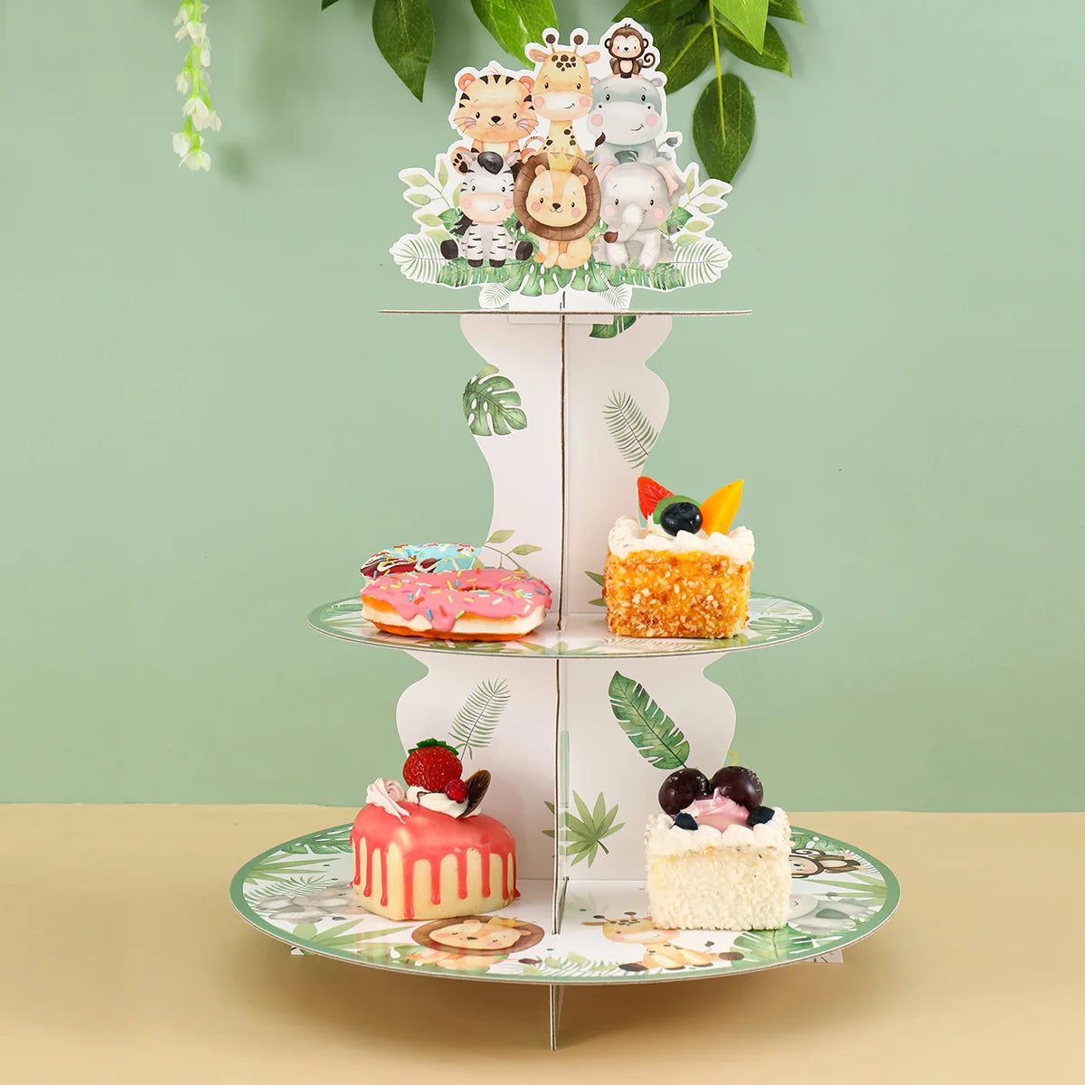 Cake Display Stand Jungle Mermaid Birthday Party Decorations Kids Dessert Holder Cake Tray Butterfly Baby Shower Cupcake Support - AMULET RING STORE