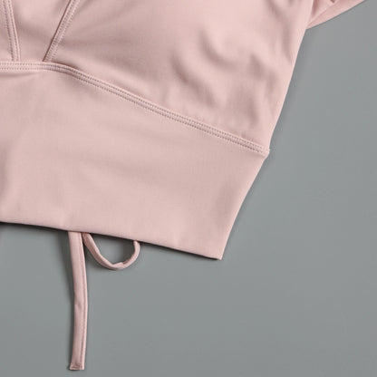 Yoga suit with chest pad sports beauty back fashionable quick-drying short-sleeved T-shirt running Pilates training fitness - AMULET RING STORE