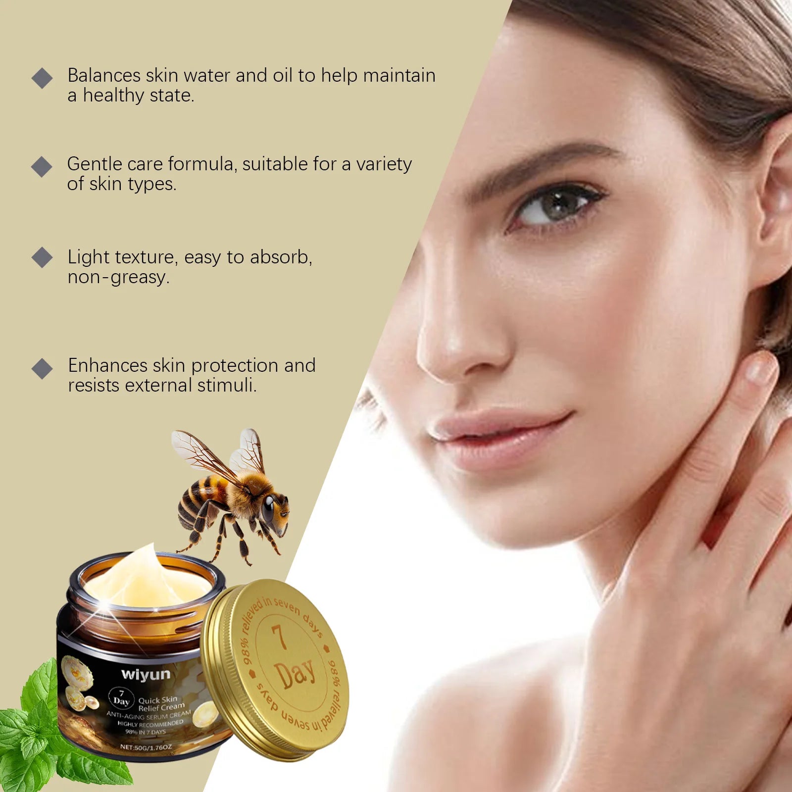 Face Cream for Dark Spots Removal Fine Lines 7 Day Repair Damaged Skin Firming Lifting Sagging Improvement Nourishing Skin Care - AMULET RING STORE