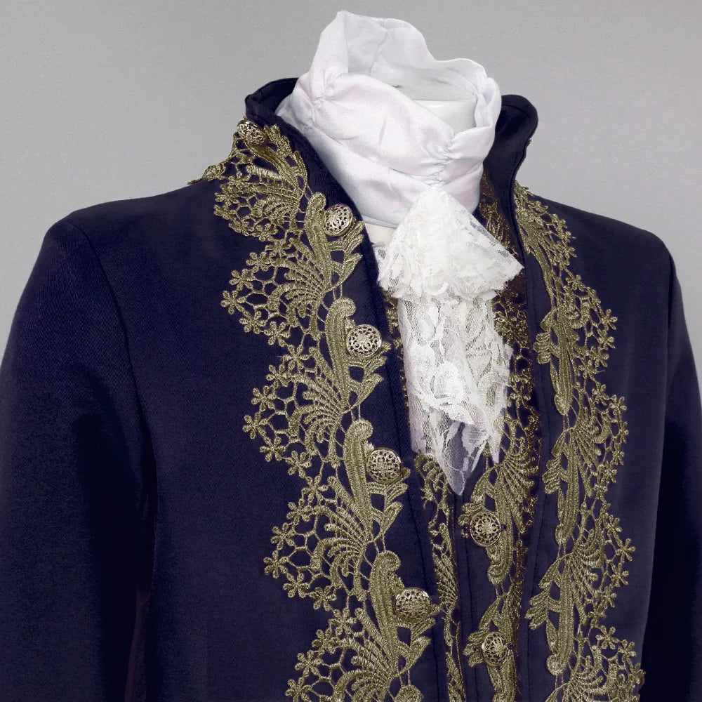 2025 New Medieval Vintage Prince Lace Suits for Men and Women, Halloween Performance Cosplay Three Piece Set(Blazer+Vest+Pants)