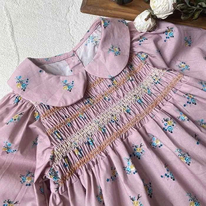 2024 New Autumn 0-3Yrs Kids Princess Dress Baby Bodysuits Long Sleeved Cotton Print Infant Baby Girls Party Dress Sister Clothes