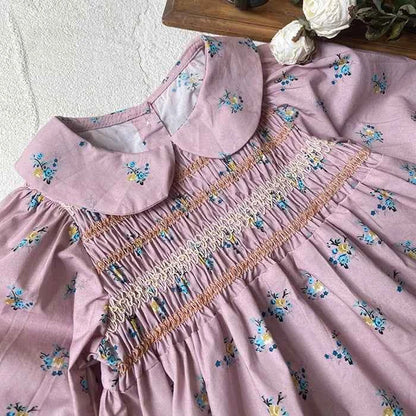 2024 New Autumn 0-3Yrs Kids Princess Dress Baby Bodysuits Long Sleeved Cotton Print Infant Baby Girls Party Dress Sister Clothes