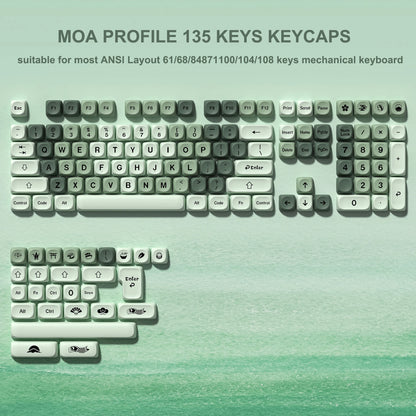 134 Keys Pink Cat  MOA Profile PBT Keycaps Customs Dye Sub Key caps for 61/87/104 Cherry MX Switch Gaming Mechanical Keyboard