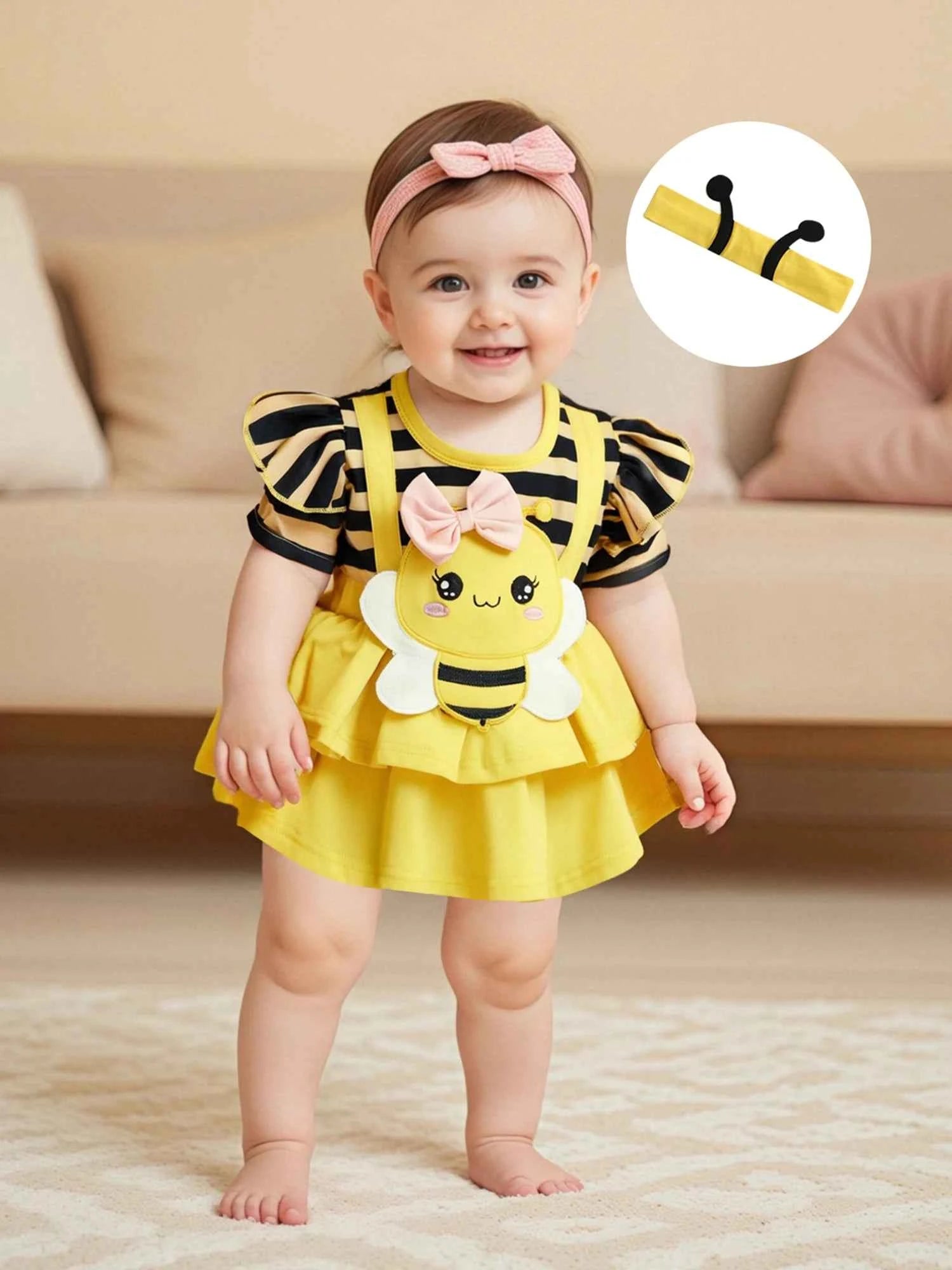 Baby Girl Summer Outfit Sleeveless Floral Print Ruffle Romper with Matching Headband and Sandals Set for Newborns