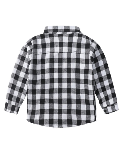 New Spring and Autumn Winter Boys and Girls 1-14 Years Old Classic Woolen Checkered Shirt Student Dress Versatile Shirt