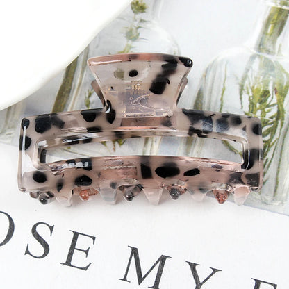 Mini Women's Hair Clips Colorful Geometric Hollow Crab Claw Clip Acetate Leopard Print Fashion Girls Hairpin Hair Accessories - AMULET RING STORE