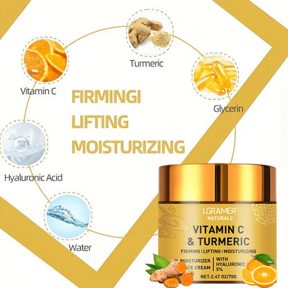 Turmeric Vitamin C Face cream Retinol Moisturizing Firming Hyaluronic Lightening Repairing Smooth Skincare Whitening Creams - AMULET RING STORE