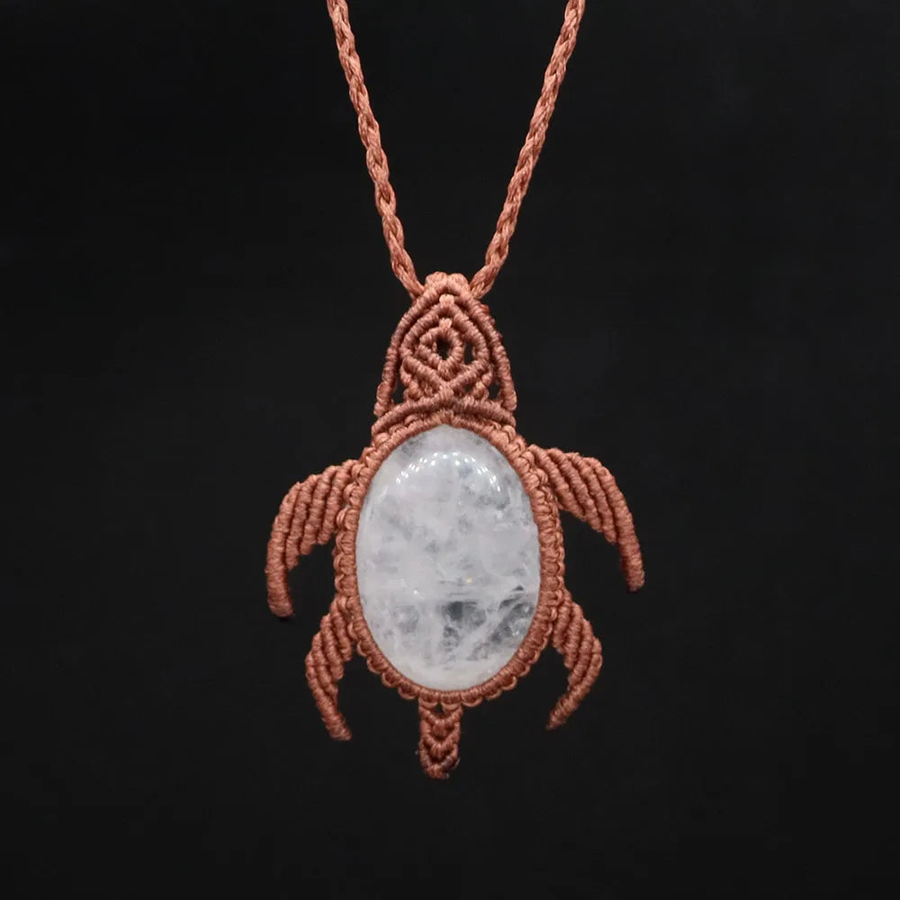 Natural Stones Tear Water Drop Pendant Crystals Healing Handmade Thread Rope Wrap Braided Macrame Chain Necklace Jewelry Gifts - AMULET RING STORE