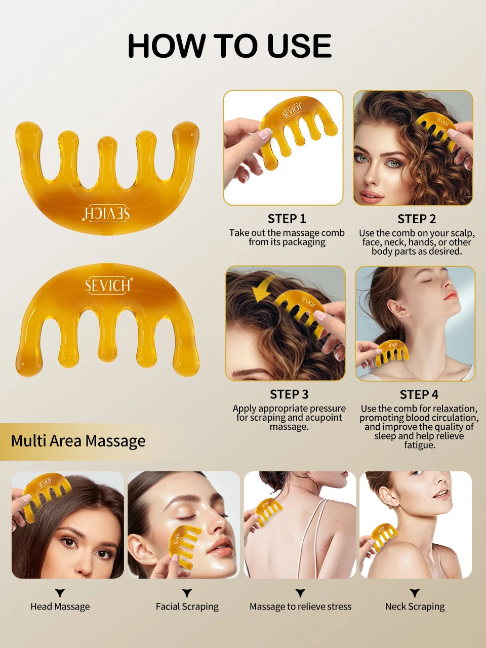 Sevich India Herbal Hair Growth Oil And Scalp Massager Comb Tool Set Ayurvedic Adivasi Fast Regrowth Thicken Serum Hair Growing - AMULET RING STORE