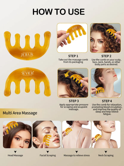 Sevich India Herbal Hair Growth Oil And Scalp Massager Comb Tool Set Ayurvedic Adivasi Fast Regrowth Thicken Serum Hair Growing - AMULET RING STORE