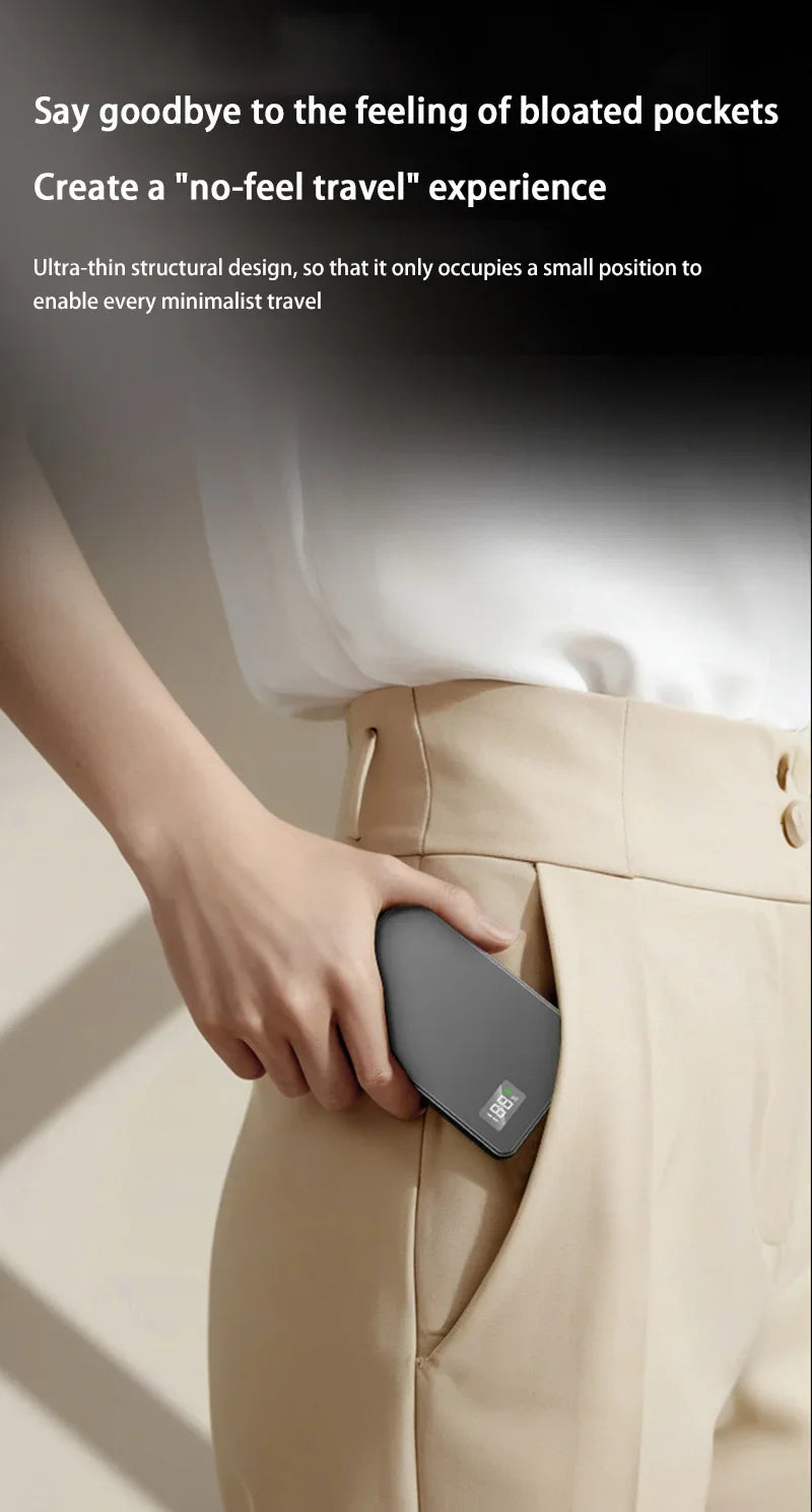 Oneplus Magsafe Power Bank Fast Charging Portable Ultra-thin Magnetic Wireless Digital Display Power Bank Usb Type C Lightning - AMULET RING STORE