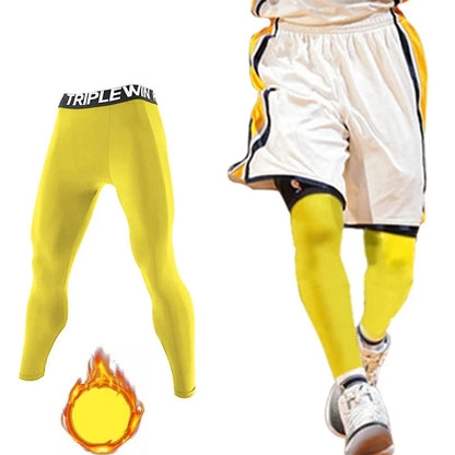 Spring Autumn Men Women Running Tights GYM Pants Exercise Basketball Football Soccer Fitness Sport Long Fleece Thermal Legging 8