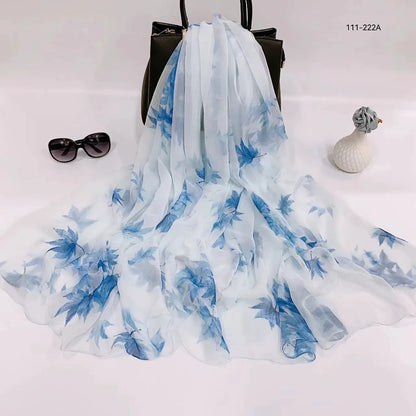 2025 Silk Scarf Women Hijab Pashmina Long Beach Stoles Shawl Wrap Headbands Spring Warm Scarves Bandana Ladies Neckscarf Foulard