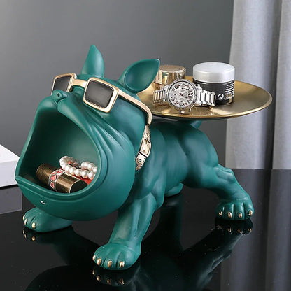 30cm Home Decor Bulldog Figurine Dog Statue Storage Box Animal Ornament Resin Craft Art Sculpture Figurine Home Puppy Sculpture - AMULET RING STORE