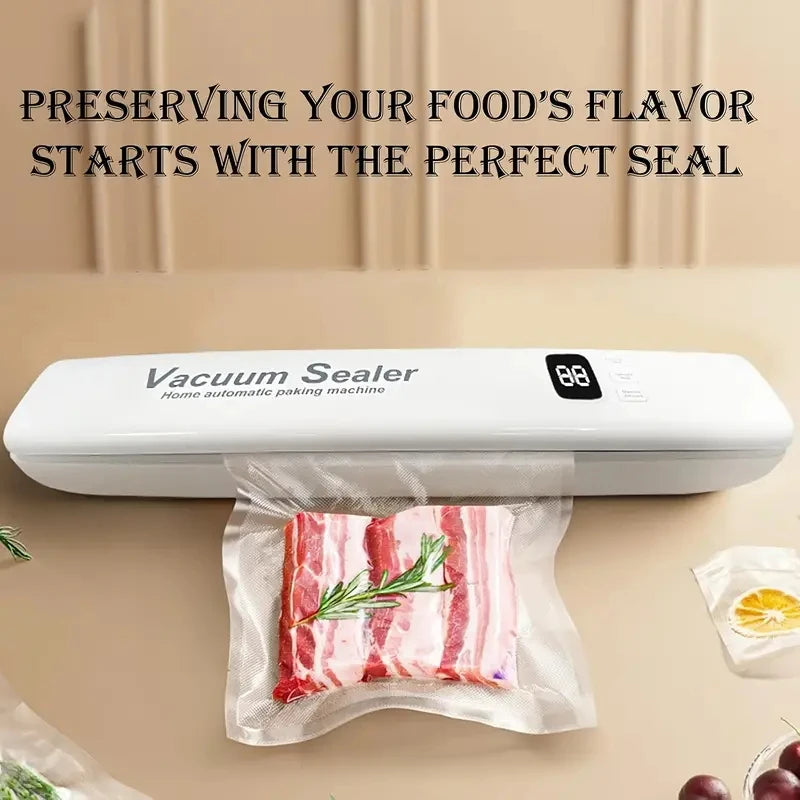 3-in-1 Automatic Vacuum Sealer Machine Upgraded Food Saver With LED Display & 10 Vacuum Bags Multi-Functional Kitchen Appliance - AMULET RING STORE