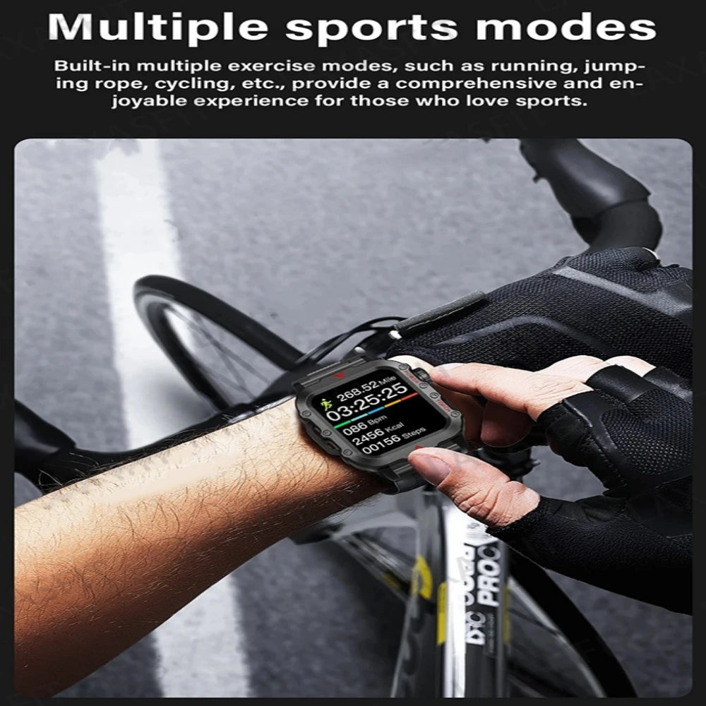 Outdoor Smartwatches For Music Call Connect Phone Men Flashlight Weather Distance Message Sport Tracker Bluetooth Smart Watch - AMULET RING STORE