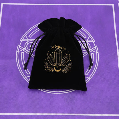 Tarot Card Bag Composite Fleece Drawstring Storage Bag Tarots Storage Bag Dice Bag Rune Jewelry Pouch Christmas Party Gift Pouch - AMULET RING STORE