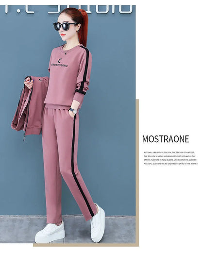 Spring Autumn Women Tracksuit Coats+Sweatshirts+Pants 3Pcs Suit Fashion Outfits Ladies Casual Clothing Sets Loose Sportswear
