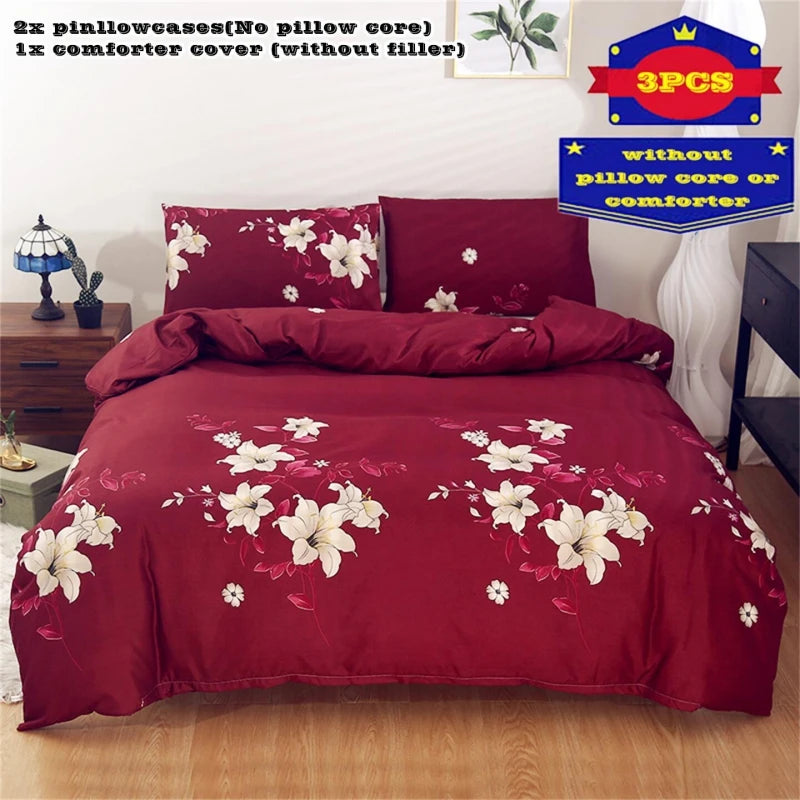 Reversible Summer Blossom Single Twin Full Queen Duvet Cover Set