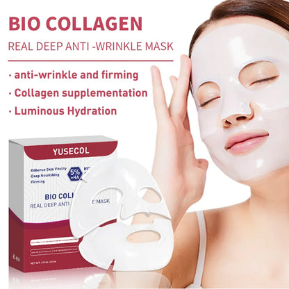 Korean Bio Collagen Anti-aging Face Mask Hyaluronic Acid Deep Hydrating Moisturizing Whitening Lightening Facial Skin Care - AMULET RING STORE