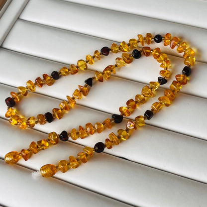 Natural Amber Necklace Chokers Women Healing Gemstone Fine Jewelry Genuine Baltic Amber Tumbled Stone Beaded Necklaces