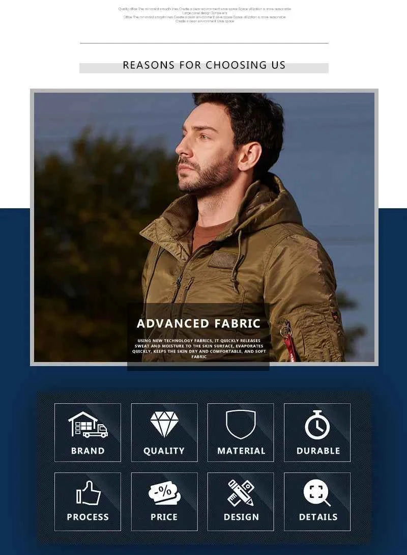 Men's winter jacket is very stylish waterproof and windproof, thickened with padded