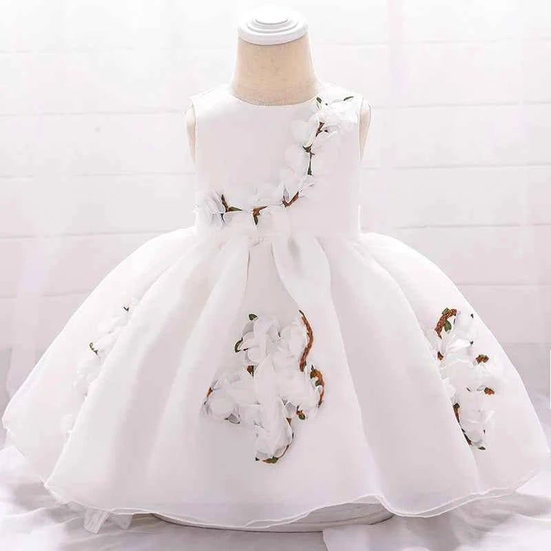 Baby Dresses For Girls Christmas Toddler Kids Flower Elegant Princess Birthday Gown Children Wedding Party 0 1 2 Y Tulle Dresses