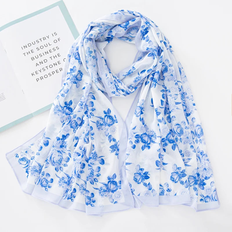 NEW Print Chiffon Hijab Scarf Shawl Fashion Islamic Muslim Scarves Wraps Women Echarpe Breathable Foulard Hijabs - AMULET RING STORE