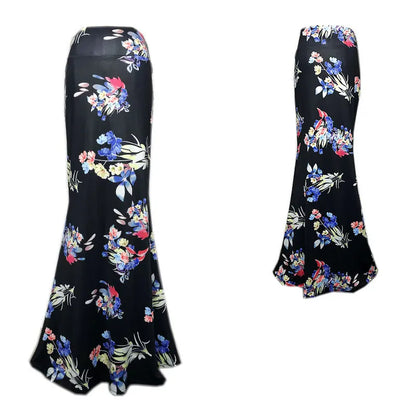 Spring Summer Maxi Skirts Womens Casual Print Women High Waist Stretch Wrapped Hip Skirt Long Y2k Skirts Woman Clothes Faldas
