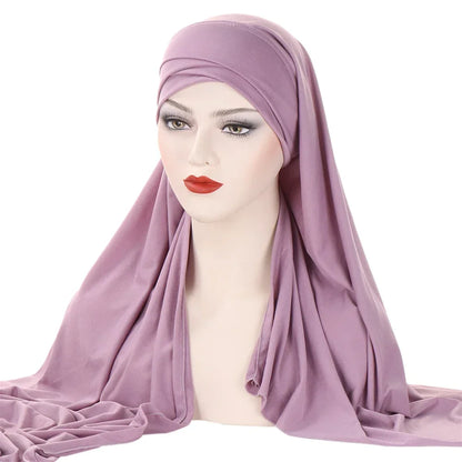 Milk Silk Muslim Cap Plain Islamic Scarf Head Wraps Headband Underscarf Turban Hats Malaysia Baotou Caps Instant Amira Hijabs - AMULET RING STORE
