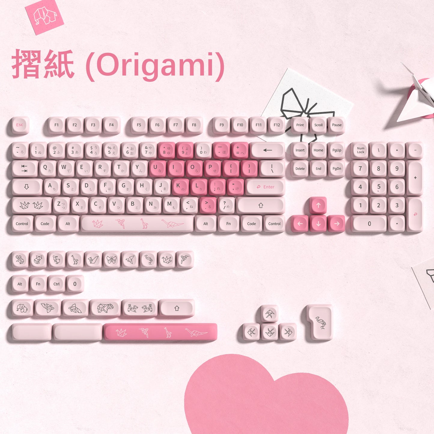 134 Keys Pink Cat  MOA Profile PBT Keycaps Customs Dye Sub Key caps for 61/87/104 Cherry MX Switch Gaming Mechanical Keyboard