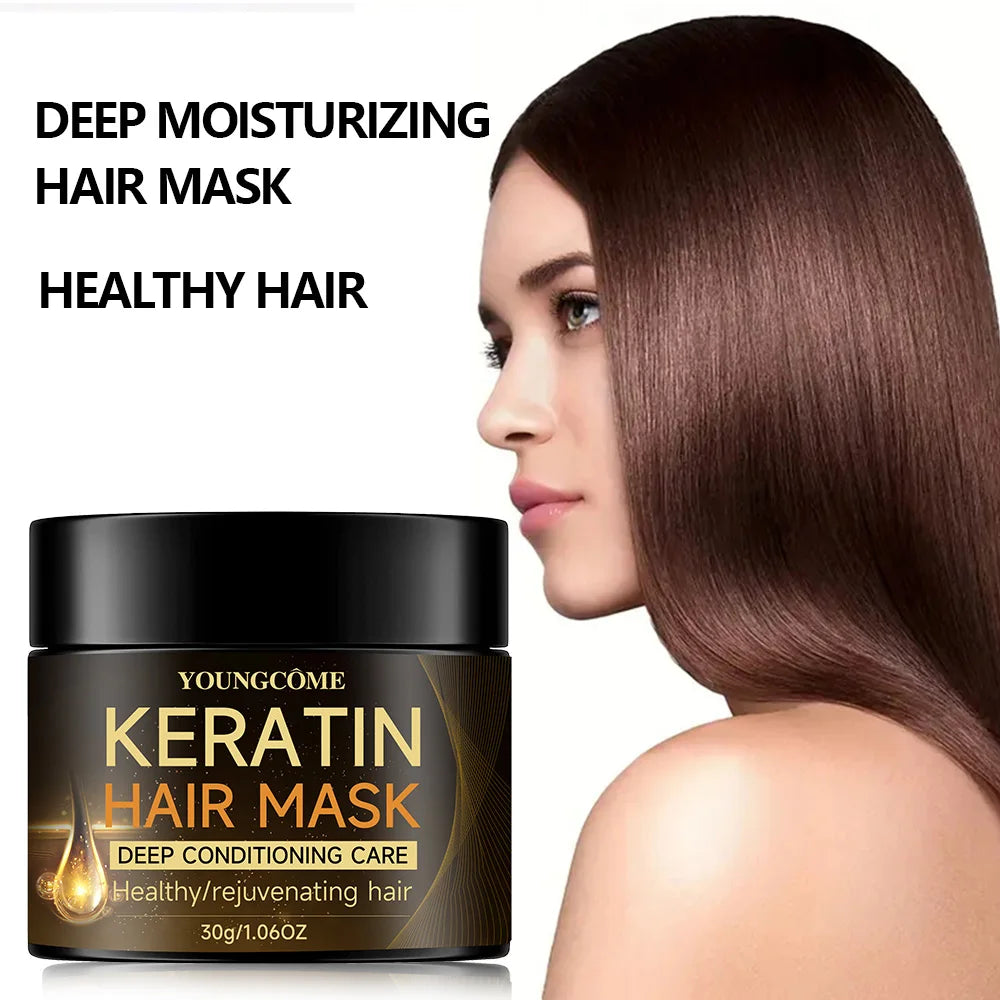 Keratin Hair Mask Moisturizer Conditioner Soft Smooth Frizz Damaged Hair Care Repair Damaged Hair Restore Shine Hair Mask - AMULET RING STORE