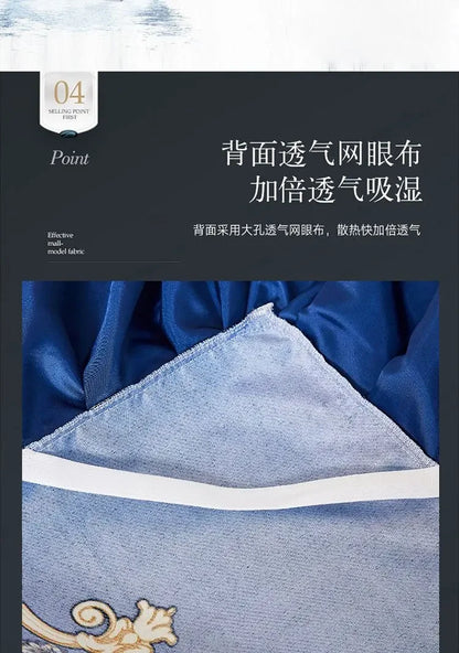 3Pcs/Lot Double Bed Sheet Set Classic Lace Royal Blue Bed Sheet Bed Skirt