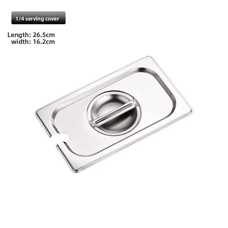 Stainl Steel Rectangular Covered Small Seasoning Box Food Container Thermal Rectangular Basin for Restaurant Kitchen - AMULET RING STORE