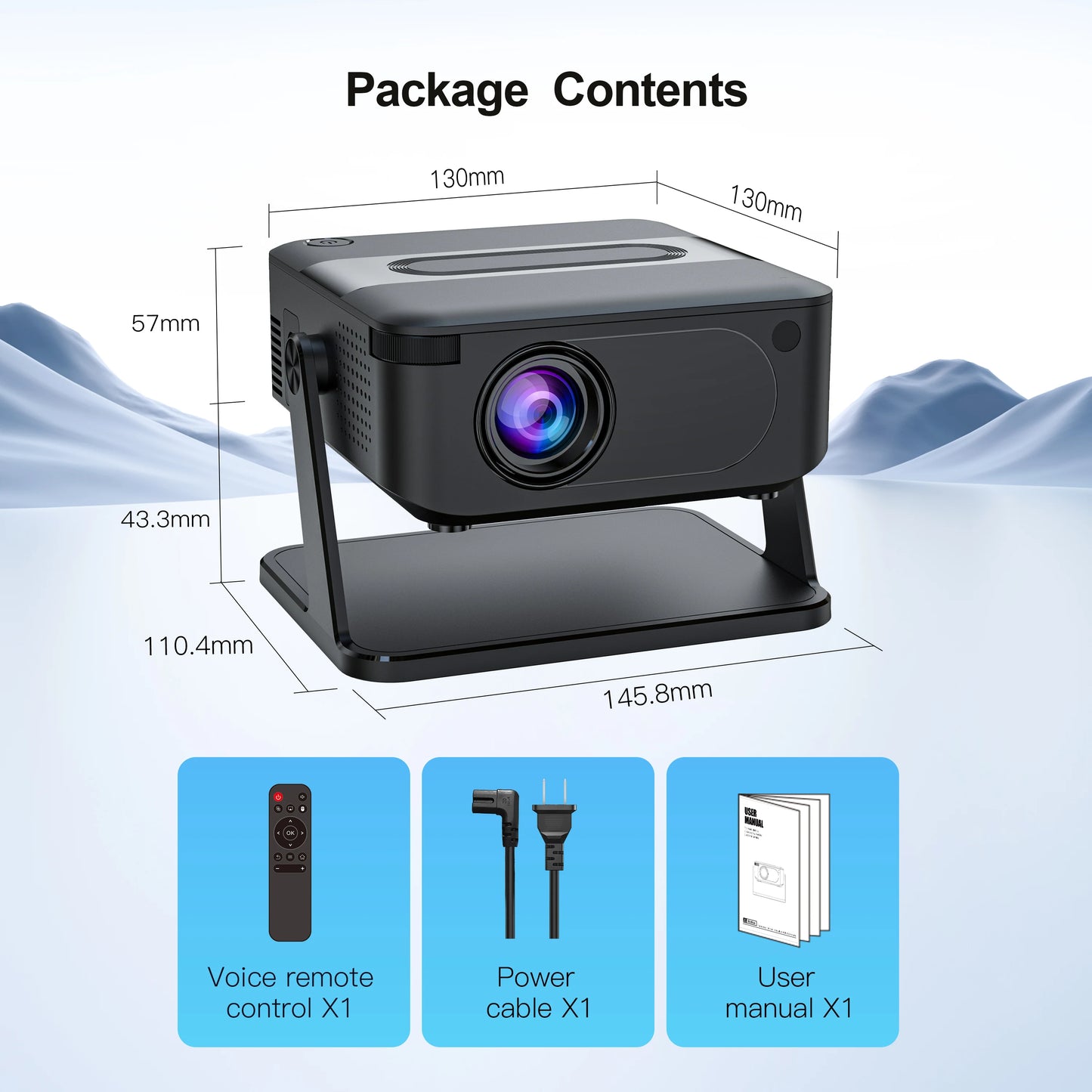 WESOPRO Mini Projector Smart 4K Portable with Wifi 6 Bluetooth 5.0 Android 11 Automatic Keystone for Home Theater Entertainment