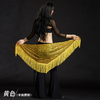 Wholesale Cheap Sexy Women Girls Sequin Triangle Shawl Hip Shawl Belly Dance Belts - AMULET RING STORE
