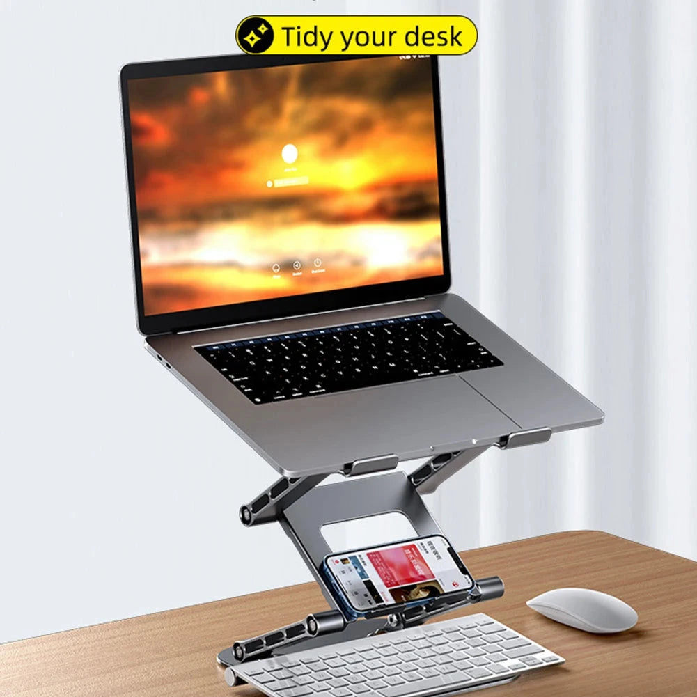 Adjustable Laptop Stand Aluminium Foldable Laptop Holder Portable Notebook Tablet Stand Cooling Support For MacBook Air Pro ipad - AMULET RING STORE