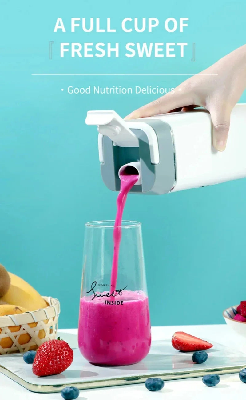 Electric Blender Rechargeable Portable Juicer USB Charging Hand Blender Electric Fruit Juicer 12 Blades Crushed Ice Juicer Cup - AMULET RING STORE