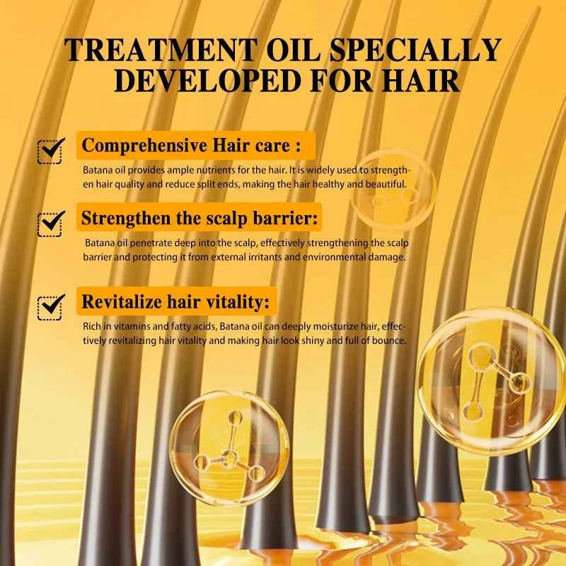 Batana Oil Hair Growth Scalp Strengthening Pure Hair Repair Hair Roots Damaged Hair Care Nourishing For Women Men Anti Hair Loss