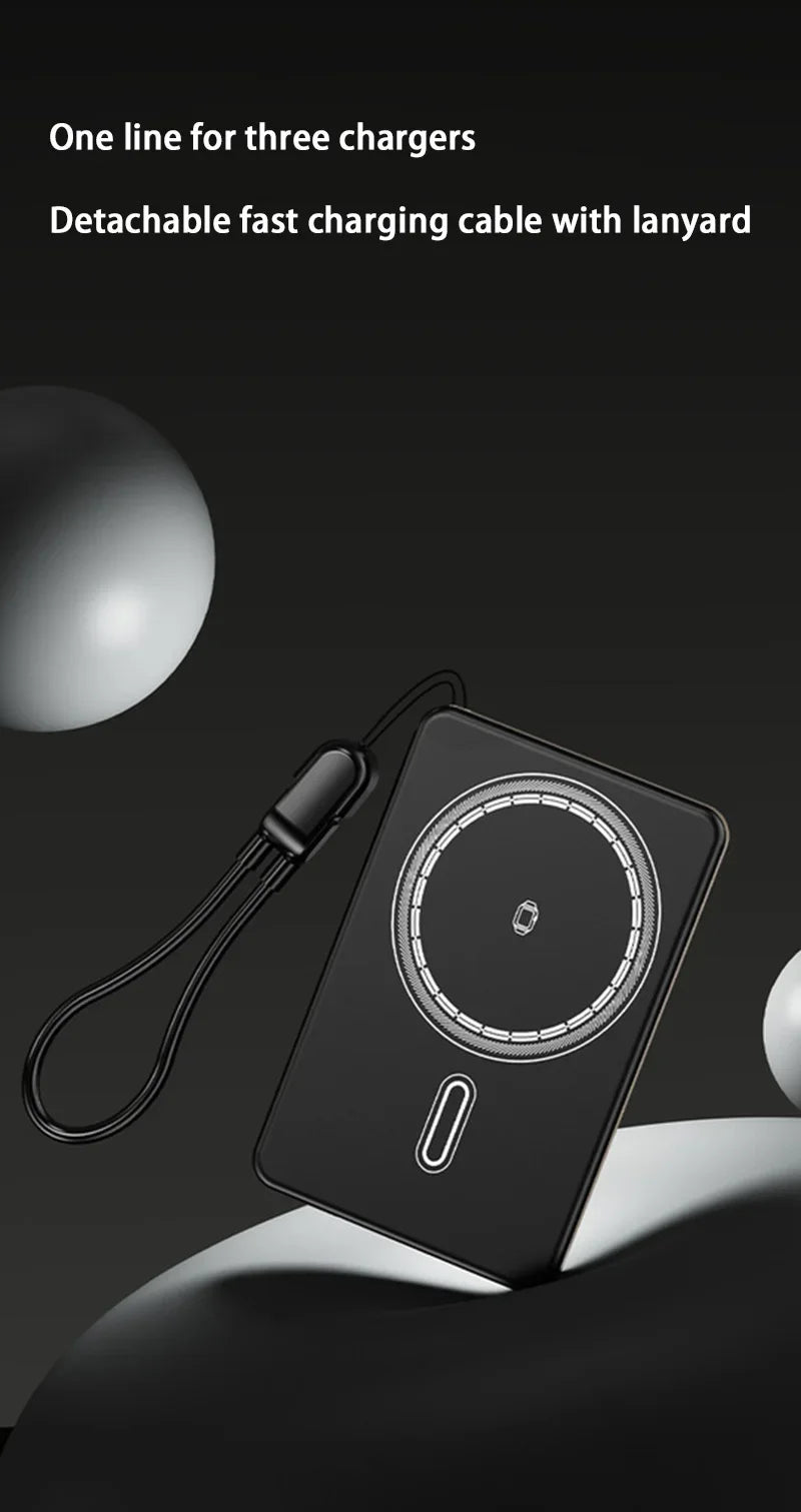 Oneplus Magsafe Power Bank Fast Charging Portable Ultra-thin Magnetic Wireless Digital Display Power Bank Usb Type C Lightning - AMULET RING STORE