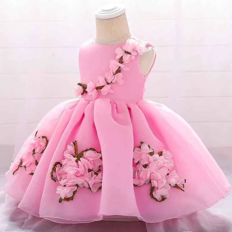 Baby Dresses For Girls Christmas Toddler Kids Flower Elegant Princess Birthday Gown Children Wedding Party 0 1 2 Y Tulle Dresses