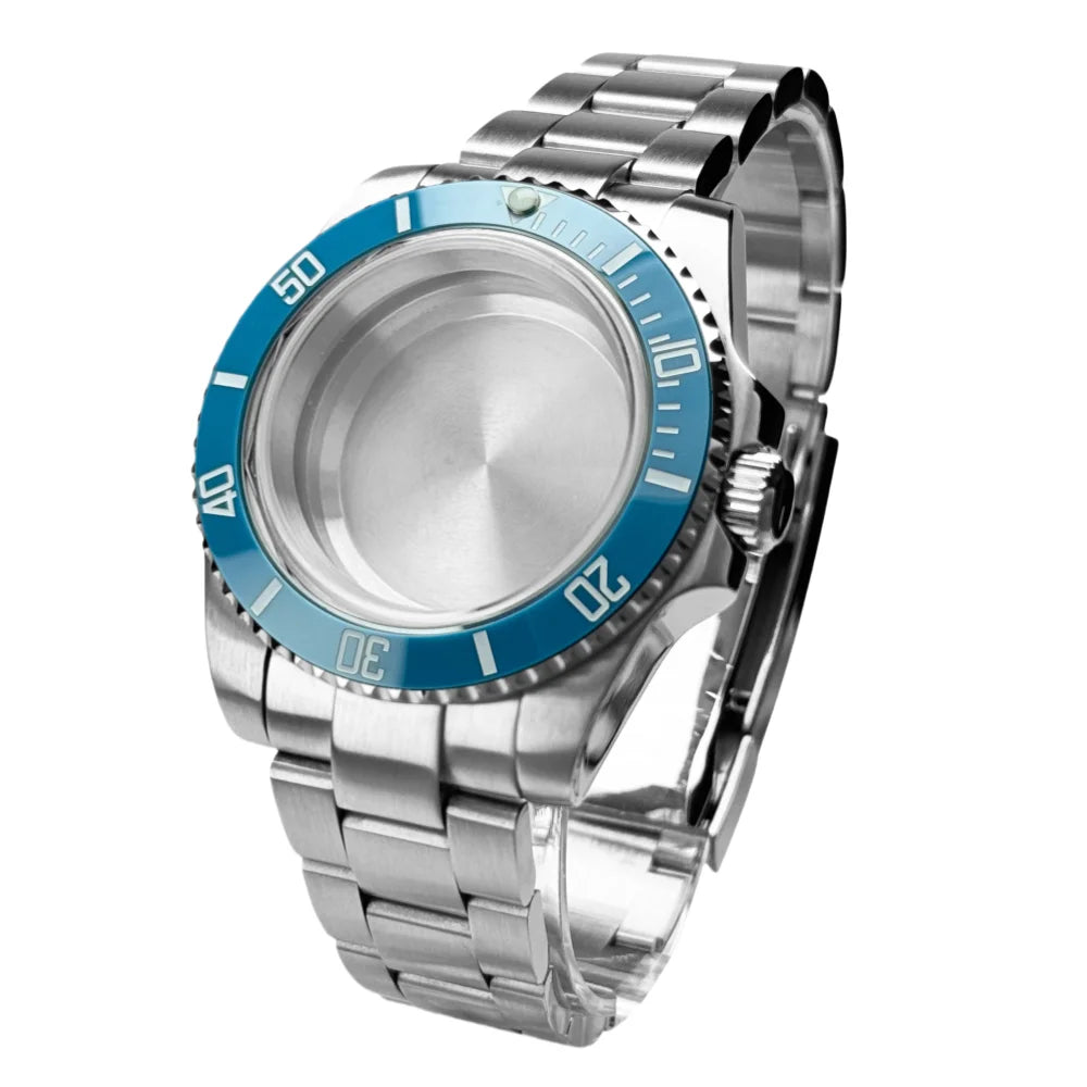 40mm 200m Waterproof NH34 NH35 NH36 Watch Case Accessories for Oyster Band SUB Watch Maker 120clicks BGW9 blue lume Bezel - AMULET RING STORE