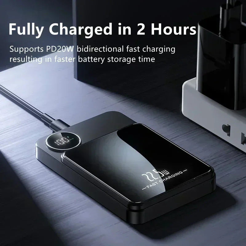 30000mAh MagSafe Power Bank - 15W Magnetic Wireless Charger with PD Fast Charge for iPhone 15/14/13 (Qi-Certified for Android) - AMULET RING STORE